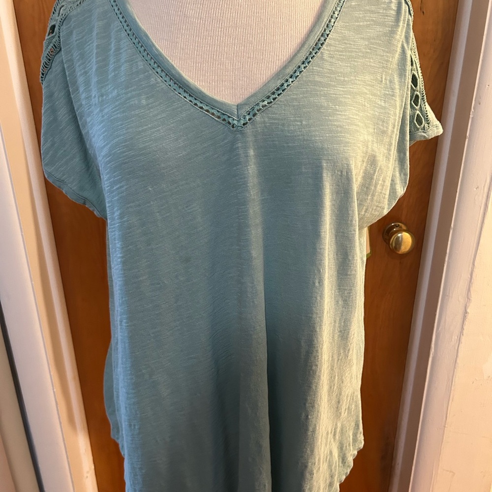 Lane Bryant light green V-Neck Blouse